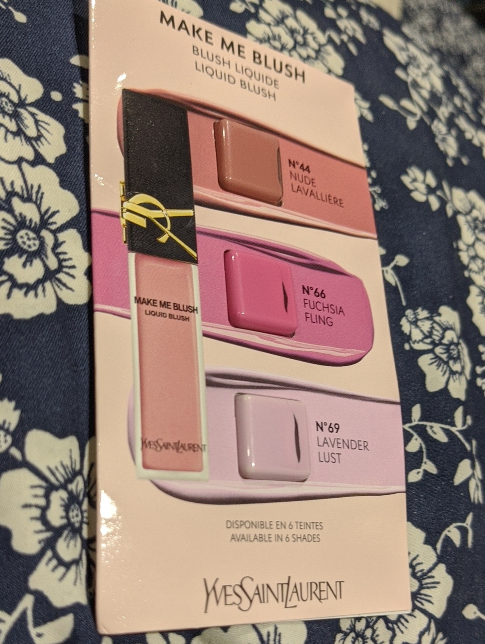 Yves Saint Laurent Make Me Blush Trio Sample Card — Pink & Lavender